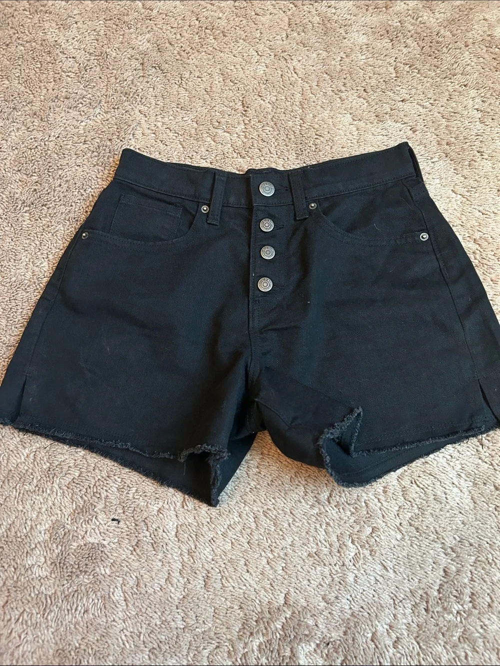 Old Navy Black High-Rise Button-Front Kids Denim Shorts